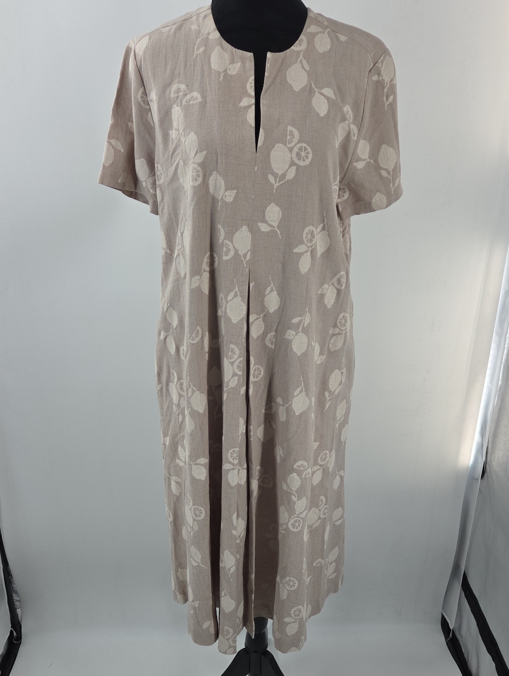 Light Khaki Floral Midi Dress Medium NWT